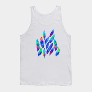 Multicolor Feathers Watercolor Painting Tank Top